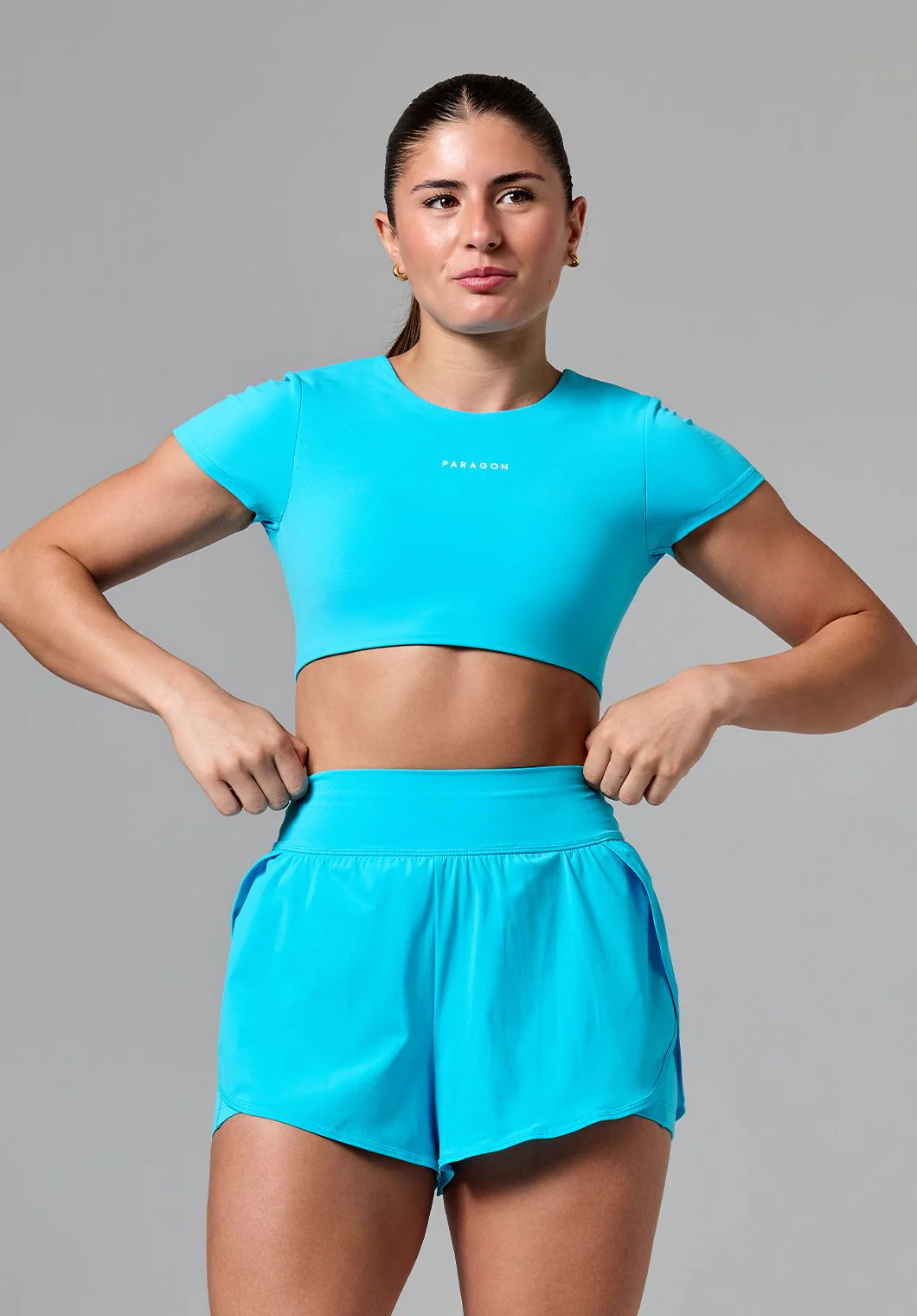 FormLux™ SmoothHold™ Open Back Crop Top Azure